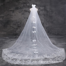 2017 Suzhou Tulle Lace Appliqued Bachelorette Bowknot Wedding Bridal Veils Long